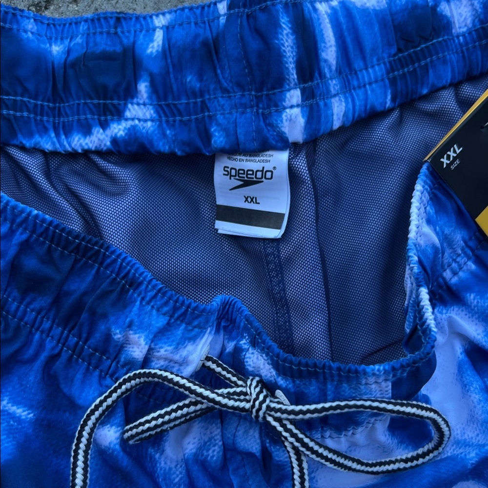 Speedo Men's Tie-Dye Blue Swim Trunks - Picture 2 of 8